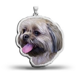 Shih Tzu Dog Portrait Charm or Pendant
