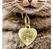 Saint Francis of Assisi     Protect My Cat   Heart Shaped Pet Tag