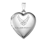 Sterling Silver Air Force Heart Locket