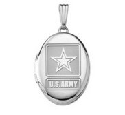 Sterling Silver Oval Army Picture Locket