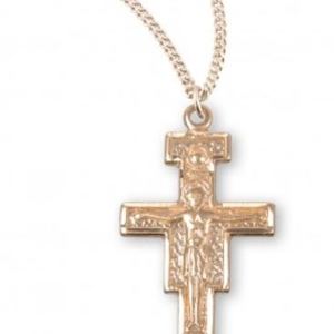 San Damiano Gold Over Sterling Silver w  Chain
