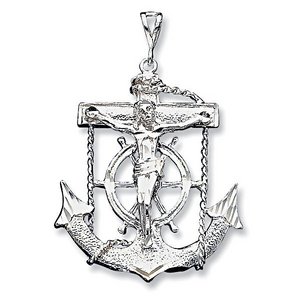 Sterling Silver Gold Mariner s Cross Pendant