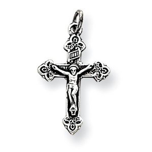 Sterling Silver Antiqued INRI Crucifix Pendant