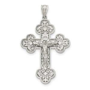 Sterling Silver Polished INRI Crucifix Pendant
