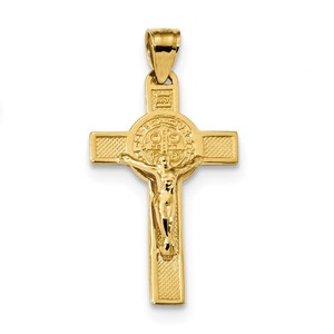 14k San Benito 2 Sided Crucifix Pendant