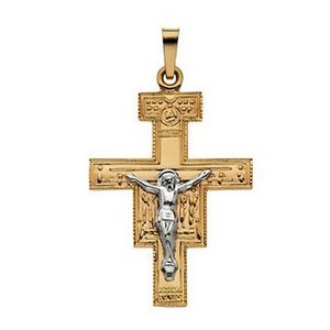 14k San Damiano Cross Religious Medal