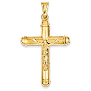 14k Reversible Crucifix  Cross Pendant