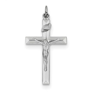 Sterling Silver Rhodium plated INRI Crucifix Pendant