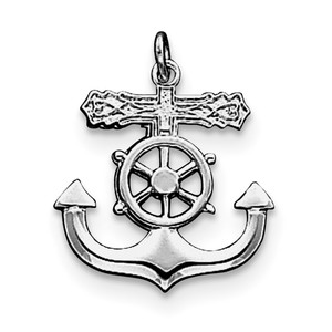 Sterling Silver Rhodium plated Mariner Cross Pendant