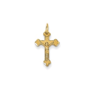 14k INRI Diamond cut Crucifix Charm