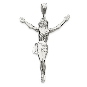 Sterling Silver Corpus  Crucified Christ  Pendant