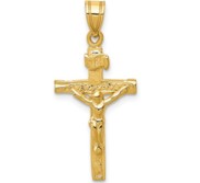 14k Yellow Gold INRI Crucifix Pendant