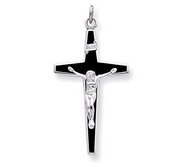 Sterling Silver Enameled Crucifix Charm