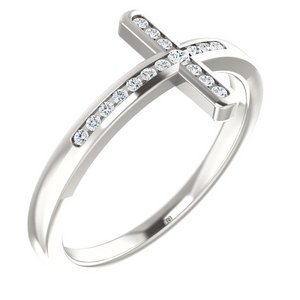 1 10 CTW Diamond Sideways Cross Ring