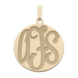 Monogram Pendant or Charm Deeply Etched