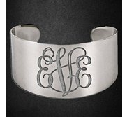 Stainless Steel Women s Fancy Cuff Engravable Bangle Bracelet