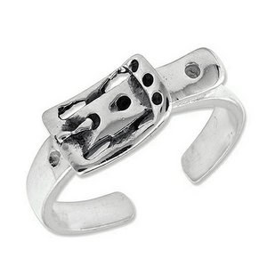 Sterling Silver Antiqued Buckle Toe Ring