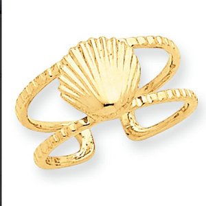 14k Yellow Gold Sea Shell Toe Ring