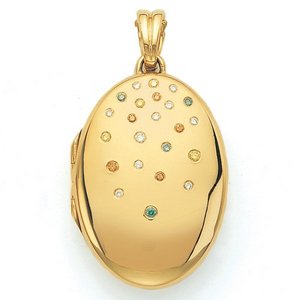 Victor Mayer 18K Gold Diamond Locket With Assorted Gems