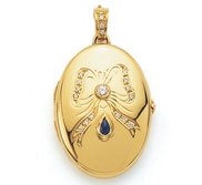 Victor Mayer 18K Gold Diamond Locket With Sapphire