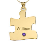 Personalized Family Single Puzzle Piece Pendant  Includes 18 Inch Chain