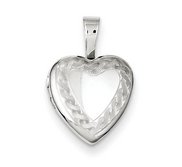 Sterling Silver Baby Polished Heart Locket with Knotted Border