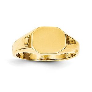 14K Gold Boy s Octagon Signet Ring