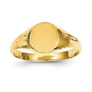 14K Gold Boy s Round Signet Ring