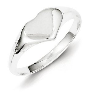 Sterling Silver Girl s Heart Signet Ring