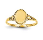 14K Gold Girl s Oval Signet Ring