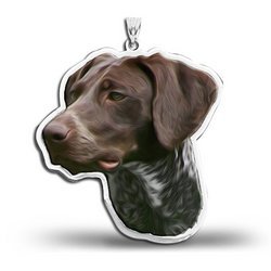 German Shorthaired Pointer Dog Color Portrait Charm or Pendant