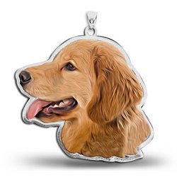 Golden Retriever Color Dog Portrait Charm or Pendant