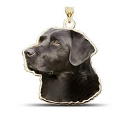 Black Labrador Retriever Dog Color Portrait Charm or Pendant
