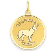 Siberian Husky Disc Charm or Pendant