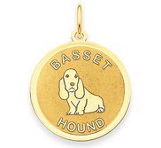 Basset Hound Disc Charm or Pendant