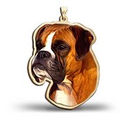 Boxer Dog Color Portrait Charm or Pendant