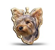 Yorkshire Terrier Dog Color Portrait Charm or Pendant
