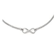 Sterling Silver Polished Infinity Symbol Necklace w  18 Inch Chain