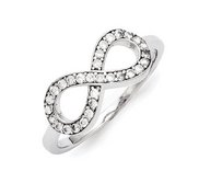 Sterling Silver with CZ Infinity Ring