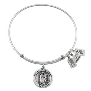 Wind   Fire  Our Lady of Guadalupe Medal  Expandable Bracelet