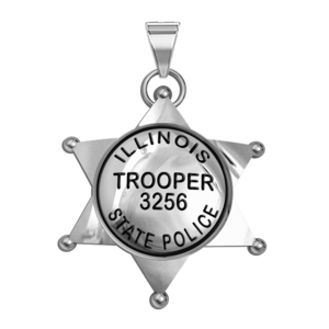 Personalized Illinois Police Badge with Your Rank   Number