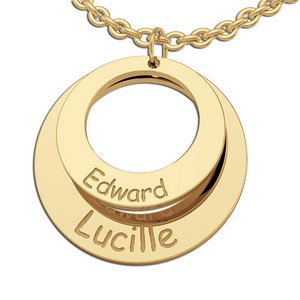 Personalized Round Mother s Cut out Two Disc Charm Pendant