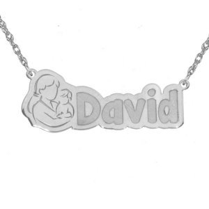 Personalized Mother s   Son Pendant w  18  Chain