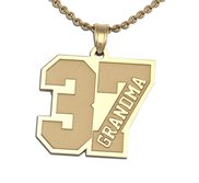 Grandma s Jersey Number Charm or Pendant