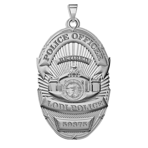Personalized Lodi California Police Badge with Your Rank and Number