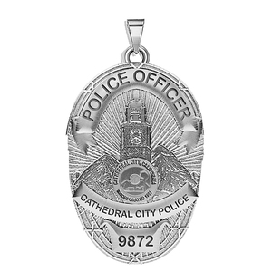 Personalized Cathedral City California Police Badge with Your Rank and Number