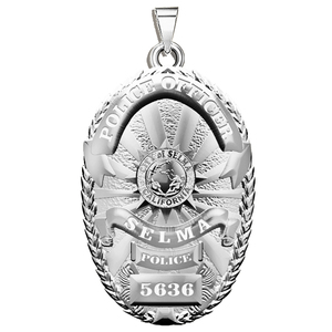 Personalized California Selma Police Badge with Your Rank and Number