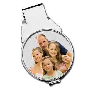 Stainless Steel Photo Engraved  Half Dollar Size  Money Clip