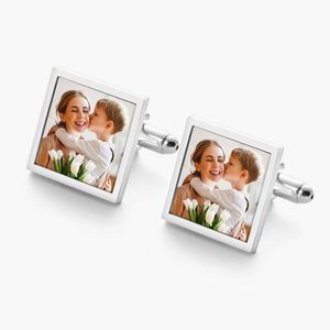 Square Stainless Steel Photo Cufflinks