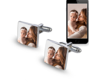 Square Stainless Steel Photo Engravable Cufflinks